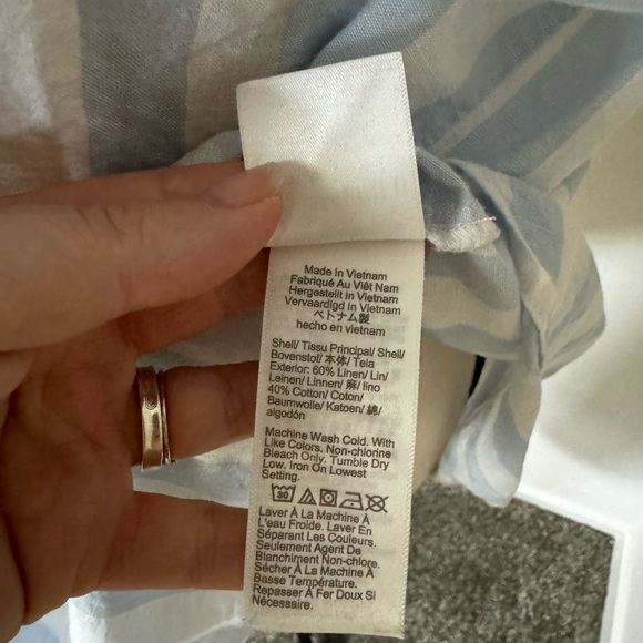 J.Crew Factory Striped linen-cotton sleeveless popover tunic top - Picture 5 of 6